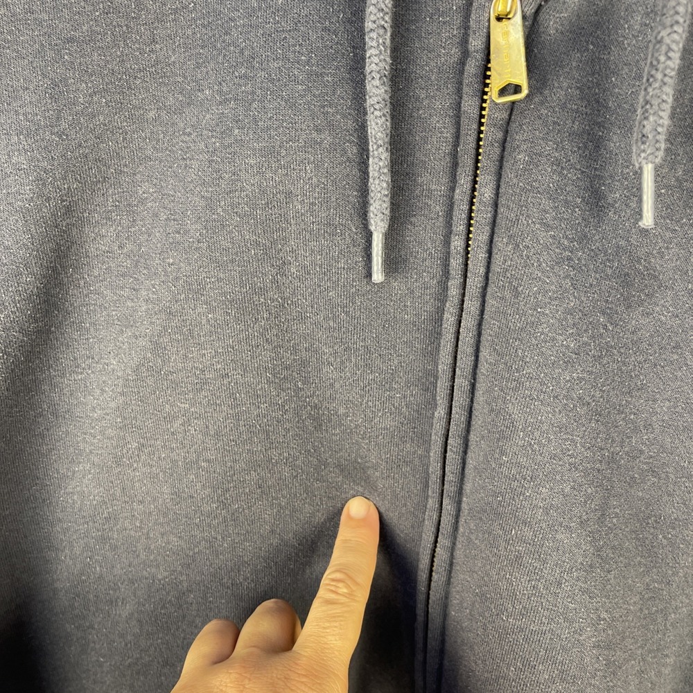 Carhartt Hoodie Mens 2XL Blue Full Zip K122 Pockets Workwear Outdoor - Picture 7 of 14